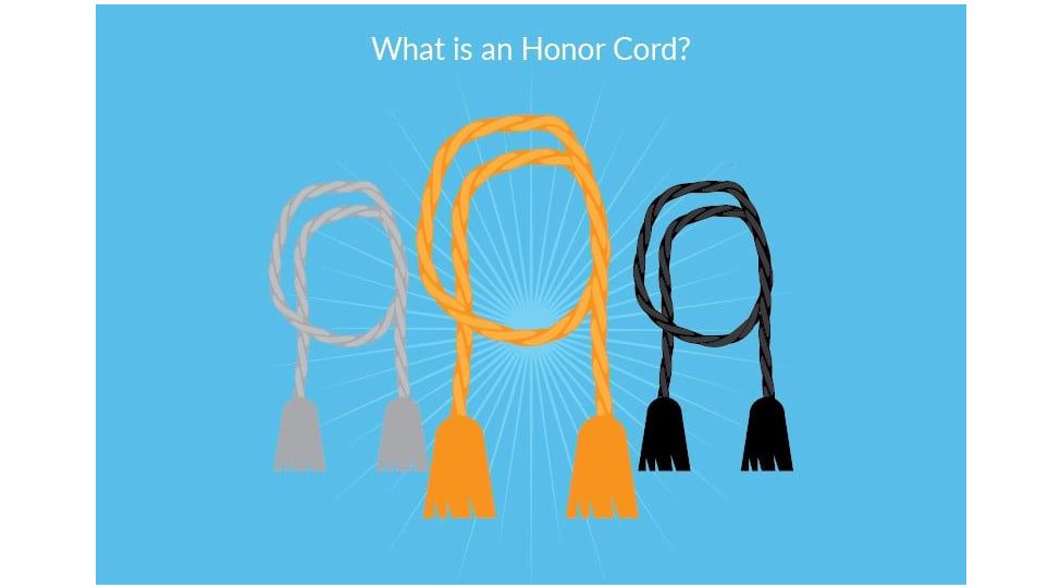 "what is an honor cord" graphic of three honor cords