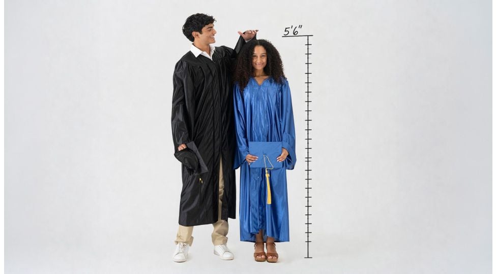high school graduation gown measuring