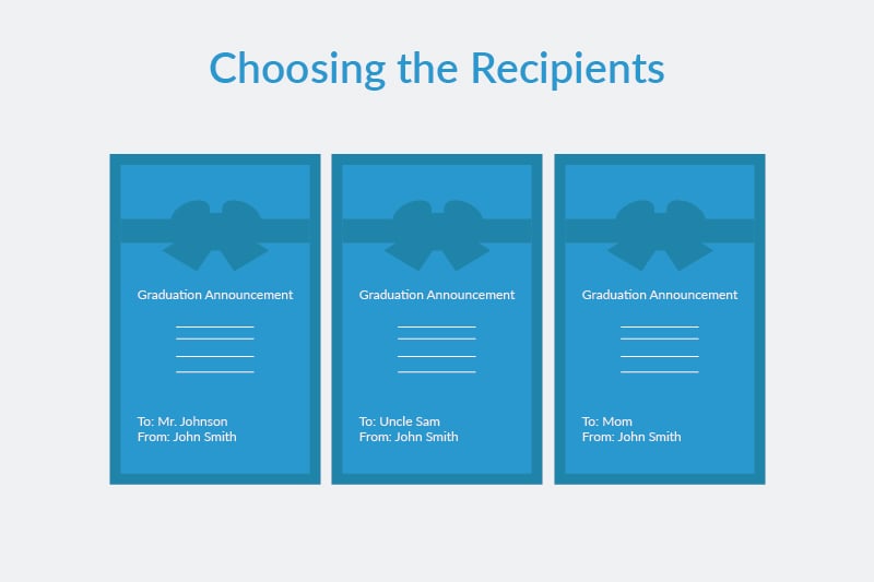 Choosing recipients for graduation announcements