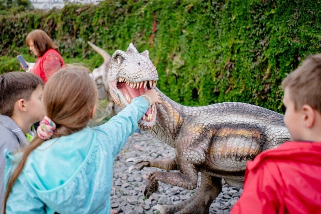 Family exploring exhibits together
