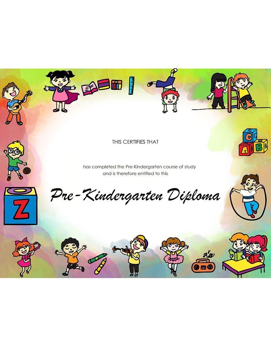 Pre-Kindergarten Diploma for Free Printable Head Start Graduation Certificates