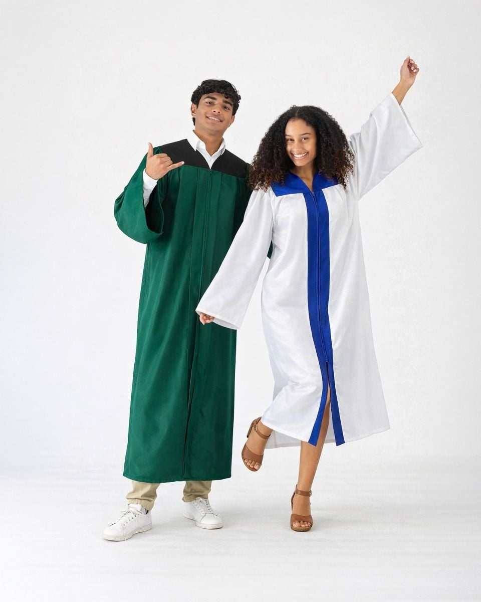 Classic 2-Color Gown, Multicolor | Graduation Source