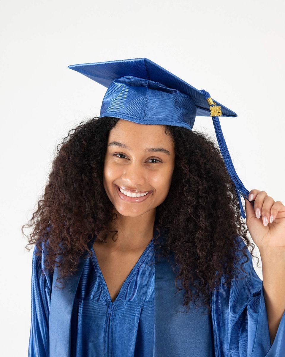 graduation dresses with cap and gown Shiny Cap, Gown & Tassel Package,