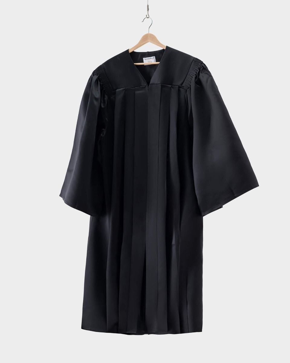 Premium Bachelors Gown - Satin Finish, Black | Graduation Source