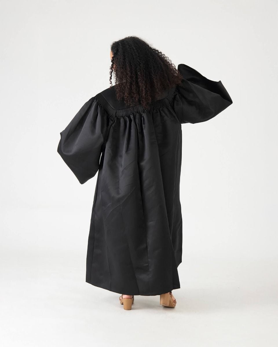 Premium Bachelors Gown - Satin Finish, Black | Graduation Source