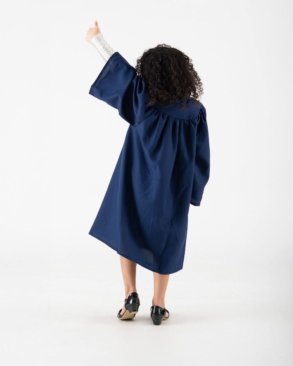 slim fit dress slacks Child Matte Navy Blue Graduation Gown main image 0