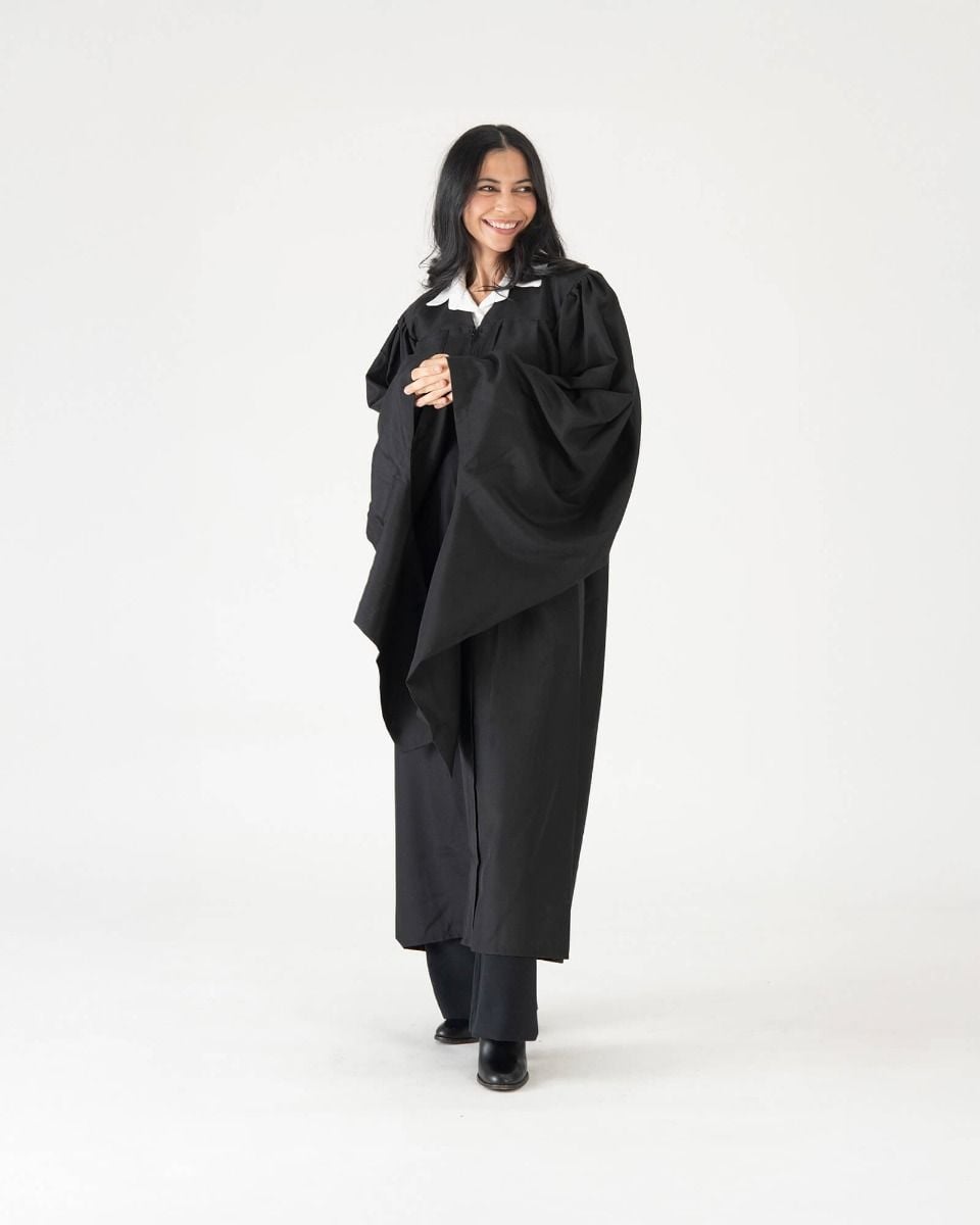 slim fit dress slacks Black Economy Masters Cap, Gown & Tassel Set