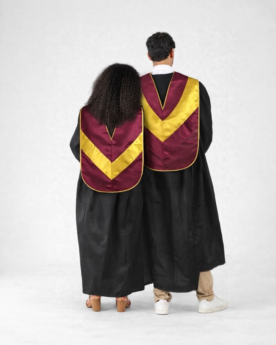 hood in graduation dress Complete Master's Regalia Set for University of Michigan - XXS (4'8