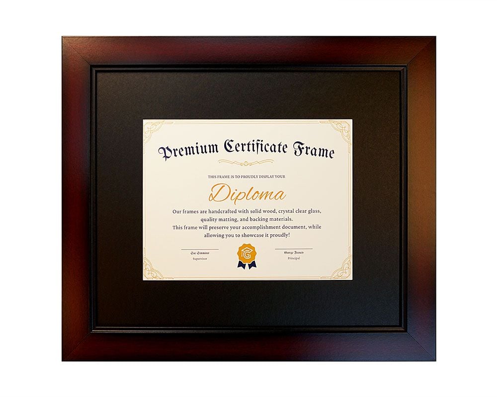 Cherry Moulding Diploma Frame with Black Matting