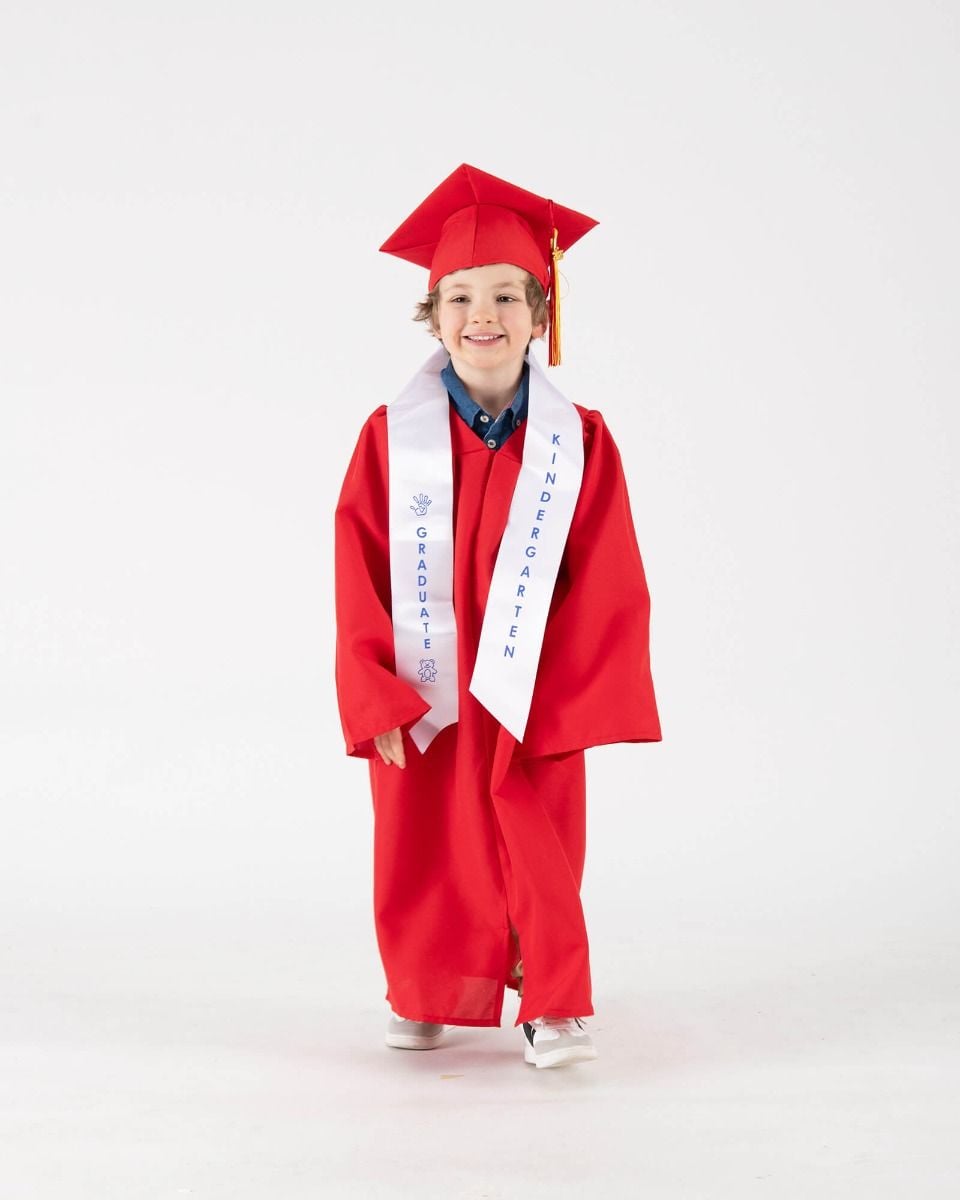 Child Kindergarten Imprinted White Sash