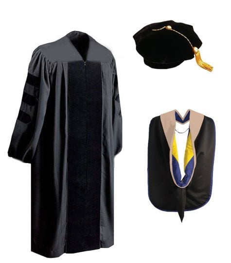 CIU Doctorate Premium Matte Graduation Gown, Tam & Hood