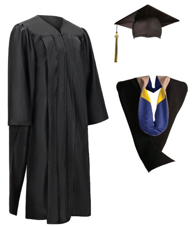 CIU Masters Matte Graduation Cap, Gown, Tassel & Hood