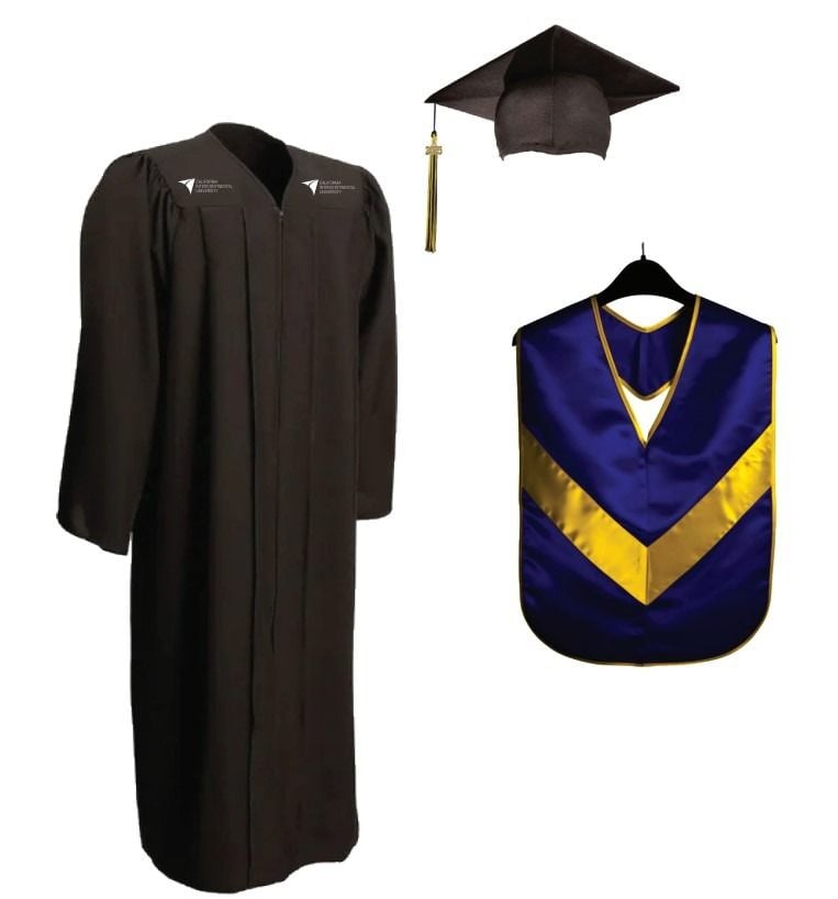 CIU Associates Matte Graduation Cap, Gown, Tassel & Shield