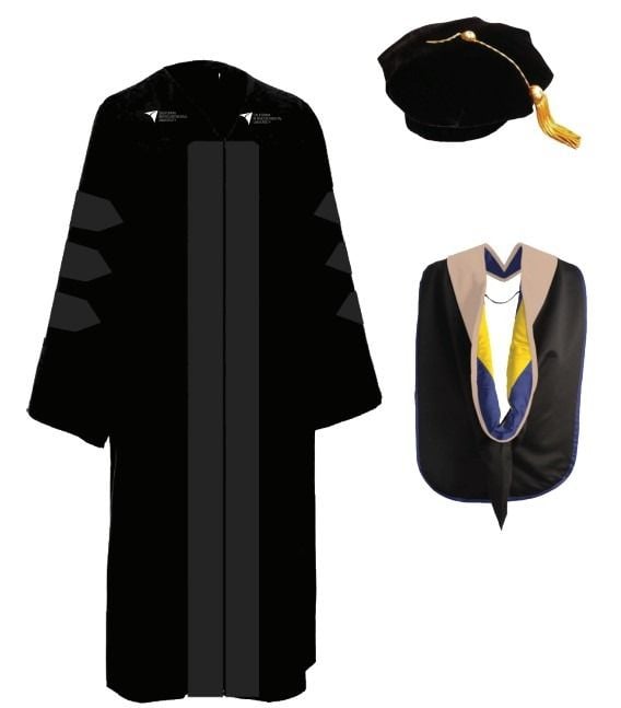 CIU Doctorate Premium Matte Graduation Gown, Tam & Hood
