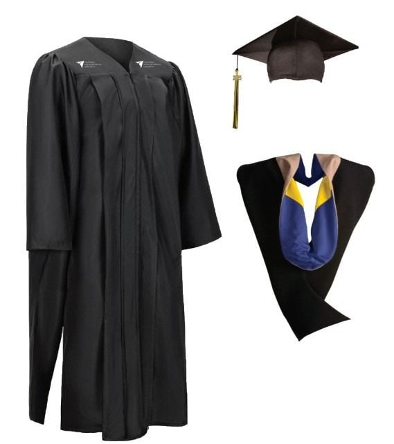 CIU Masters Matte Graduation Cap, Gown, Tassel & Hood