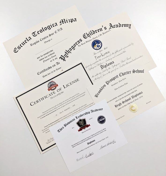 Custom Diploma - Thermo or Flat Print (non foil)