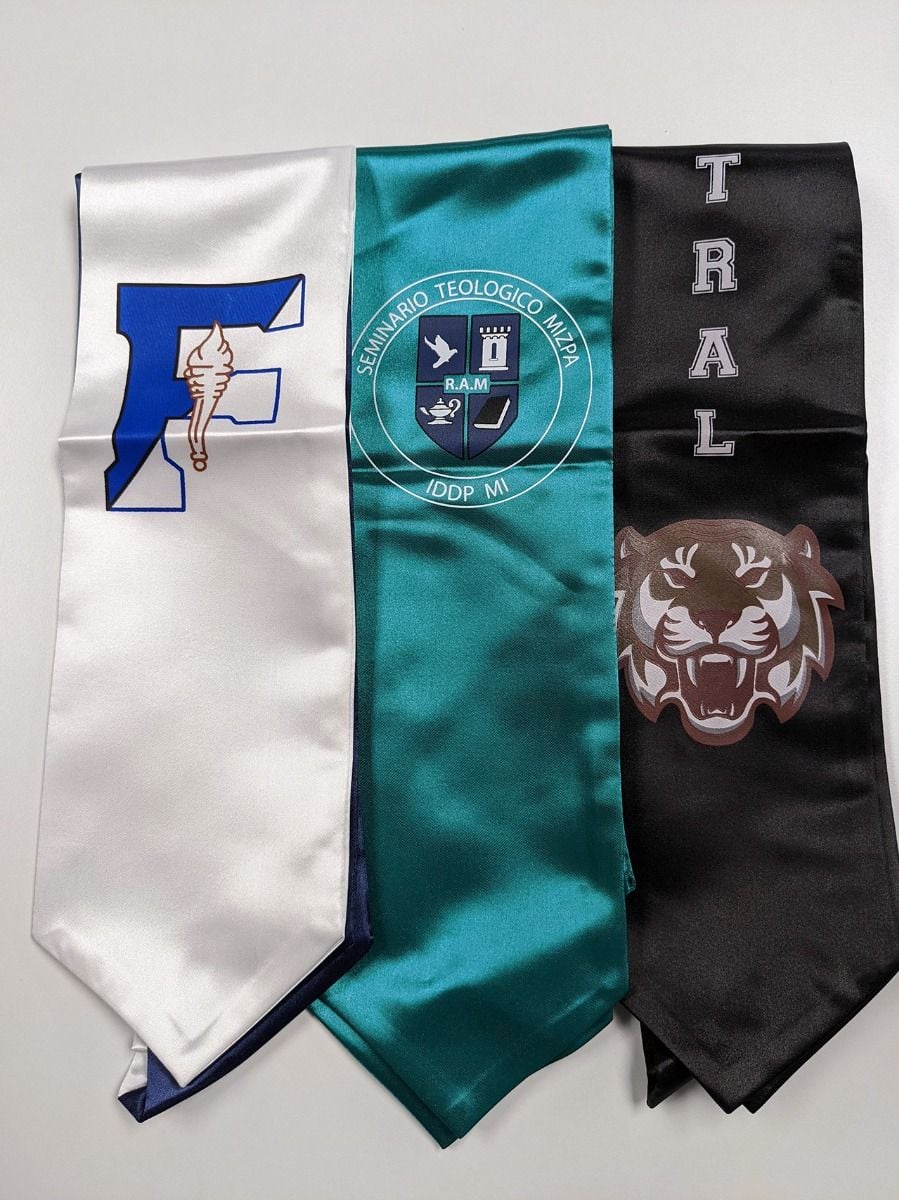 Custom Full-Color Imprinted (1 Side) Graduation Stole 
