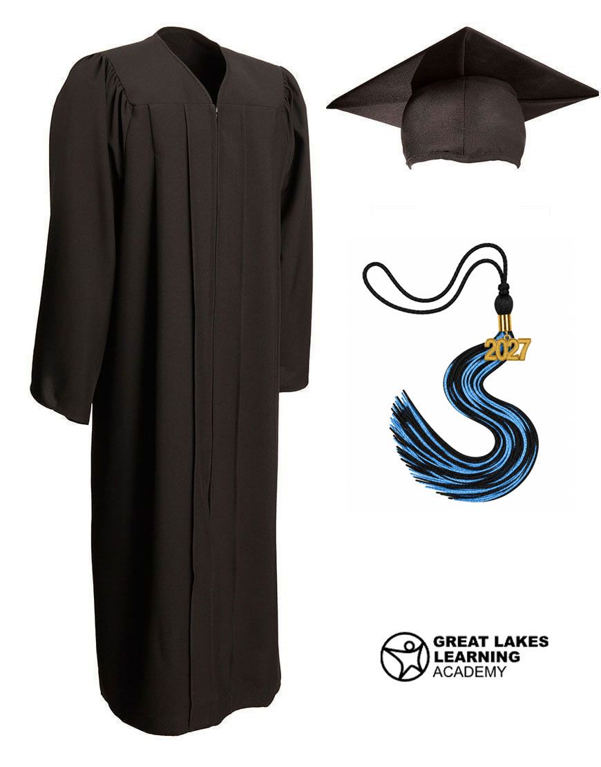 Great Lakes Learning Academy Matte Graduation Cap, Gown & Tassel