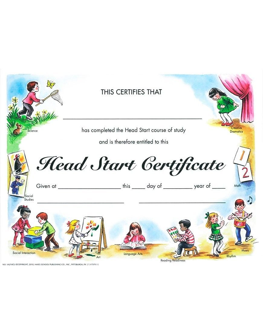 Head Start Certificate