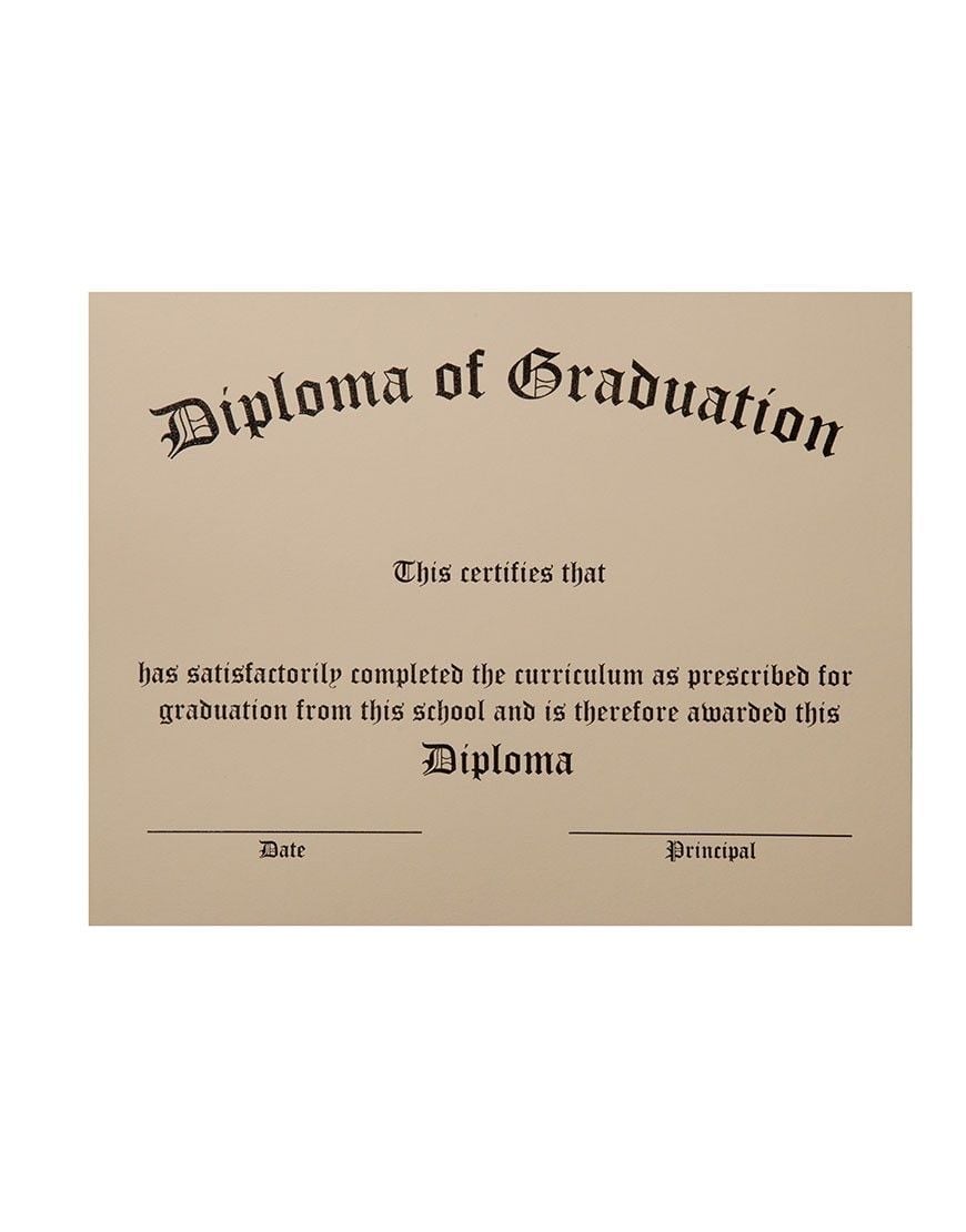 Thermographed Ivory Stock Diploma