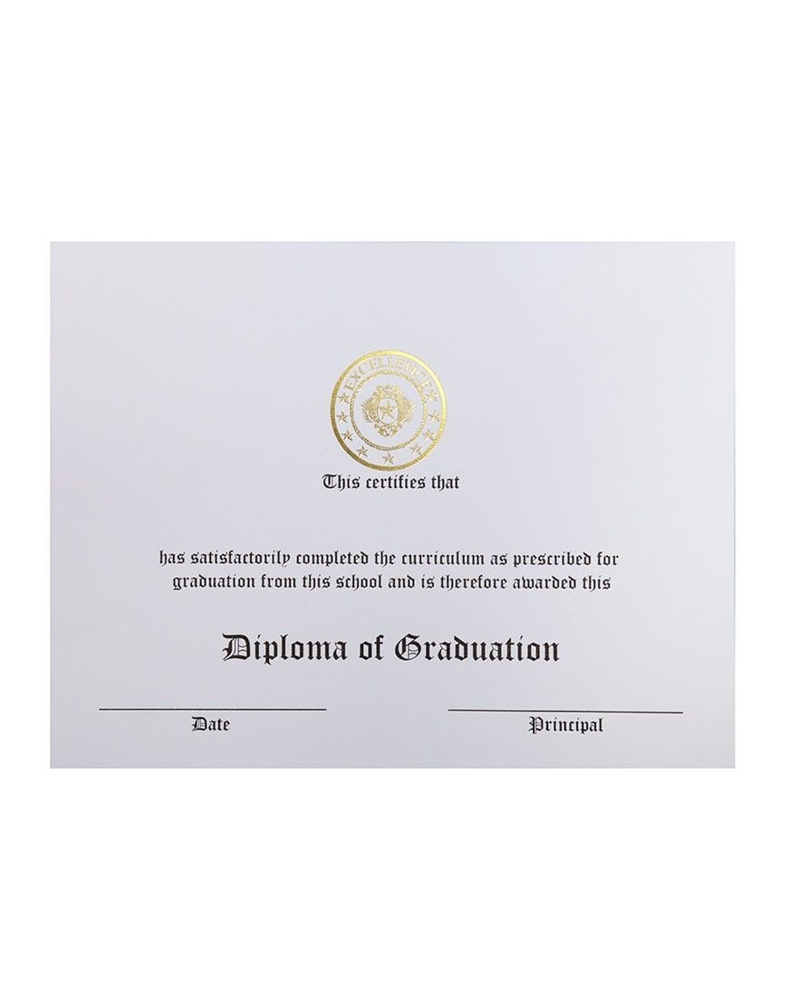 Gold Foiled White Stock Diplomas