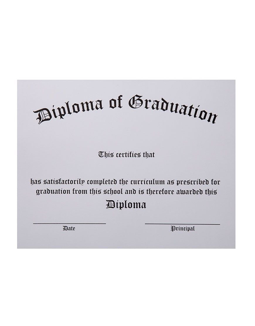 Thermographed White Stock Diploma