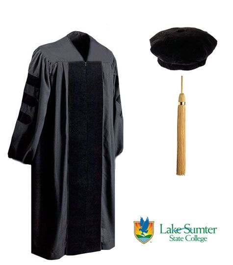 Lake Sumter Faculty Doctorate Matte Graduation Tam, Gown & Bullion Package