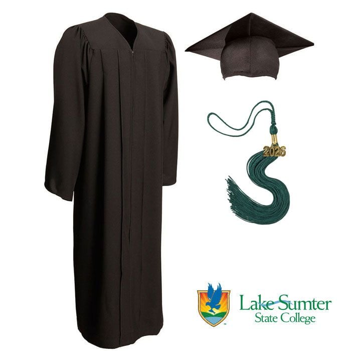 Lake-Sumter State College Associates & Certificates Black Graduation Cap, Gown & Tassel
