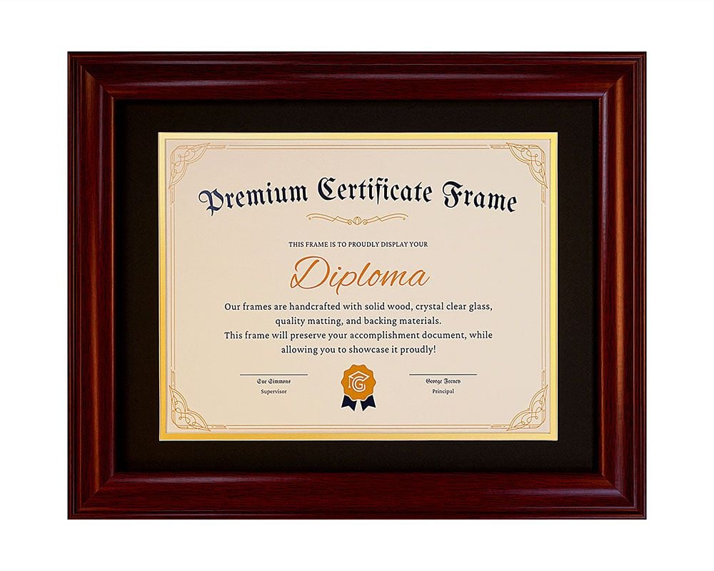 Pine Wood Diploma Frame with Glass Cover