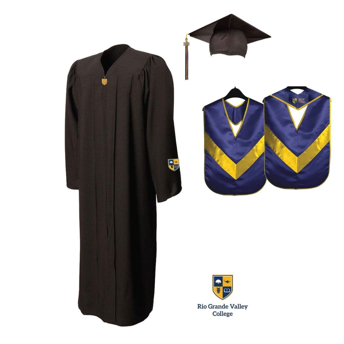 Black Cap, Gown & Tassel (Associate Degree in Applied Science)