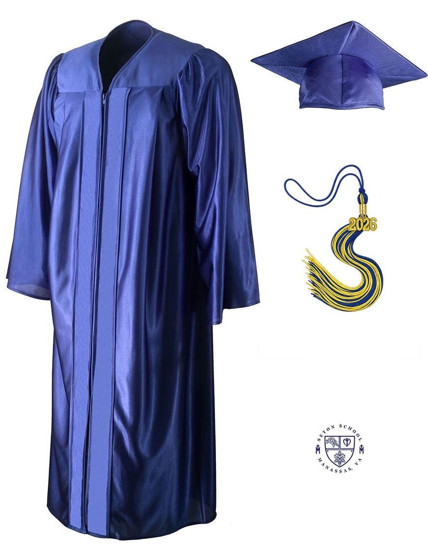 Seton School Royal Blue Cap, Gown & Tassel