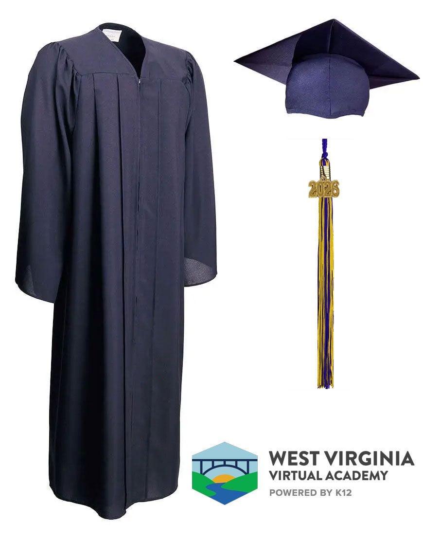 West Virginia Virtual Academy Cap, Gown & Tassel