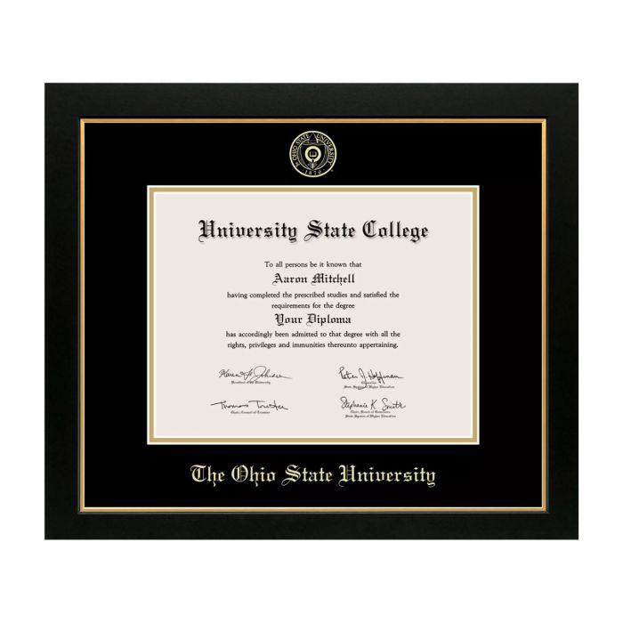 Ohio State University Diploma Frame