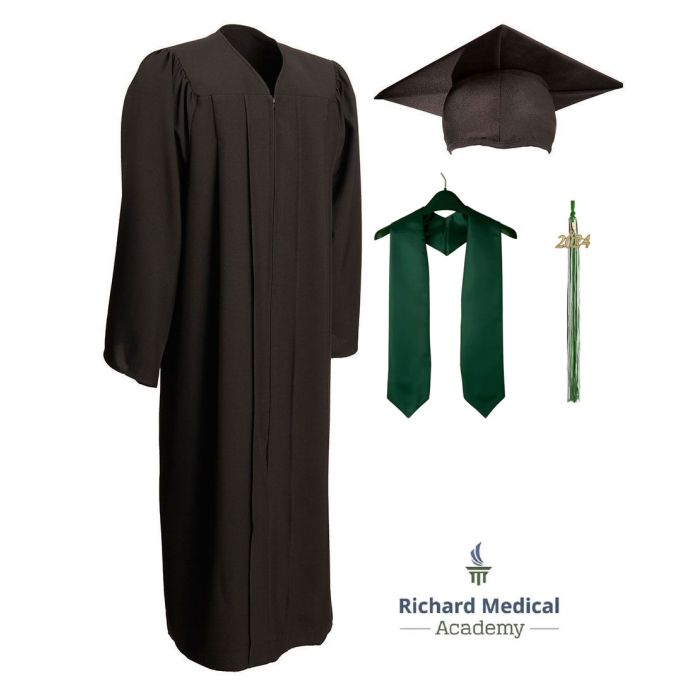 Black Cap, Gown, Tassel Stole (PN Graduate) Richard Medical
