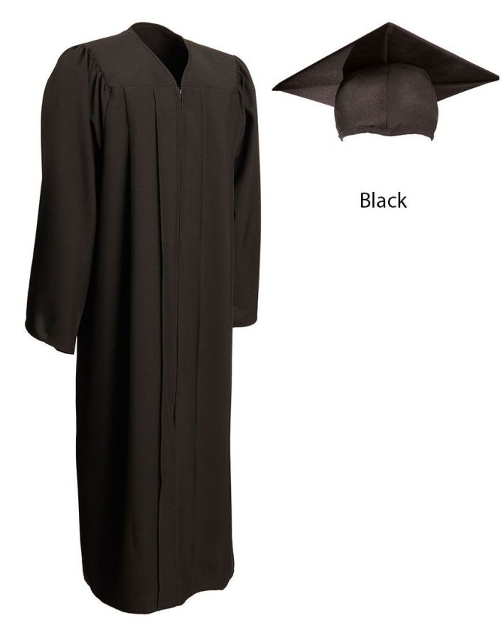 GradClasscal Unsex Matte Graduaton Gown Cap Tassel Set 2024 For Hgh