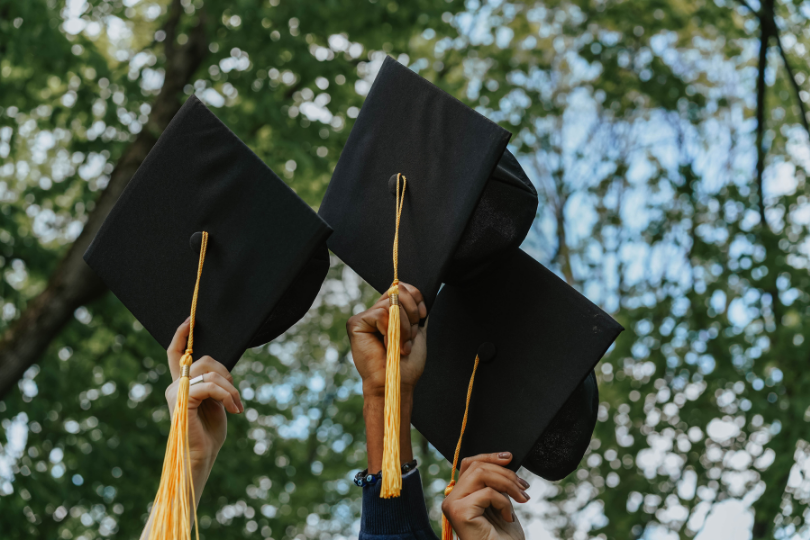 Outdoor graduation venue with natural lighting