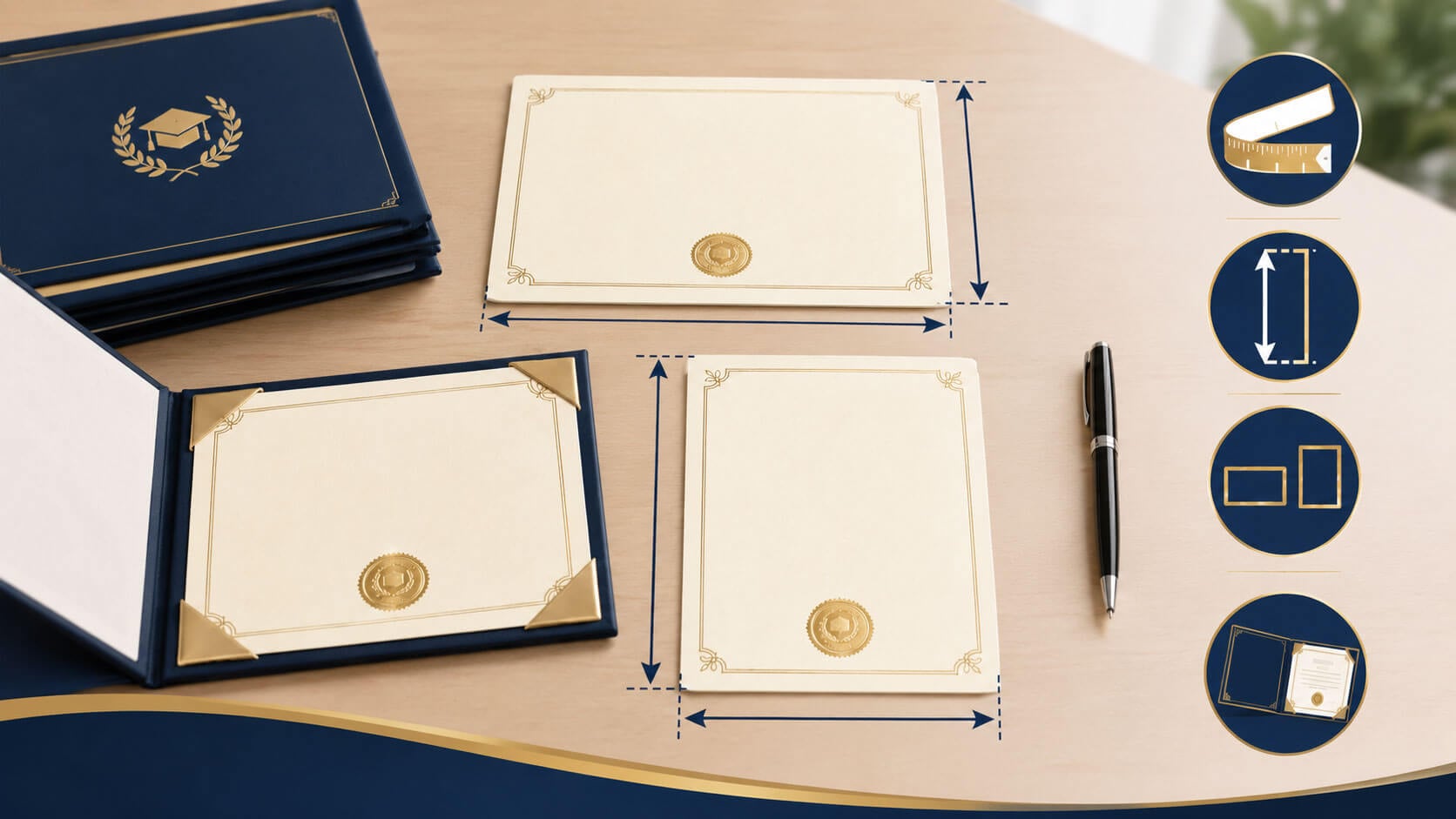 How to measure a diploma for the correct cover size and orientation