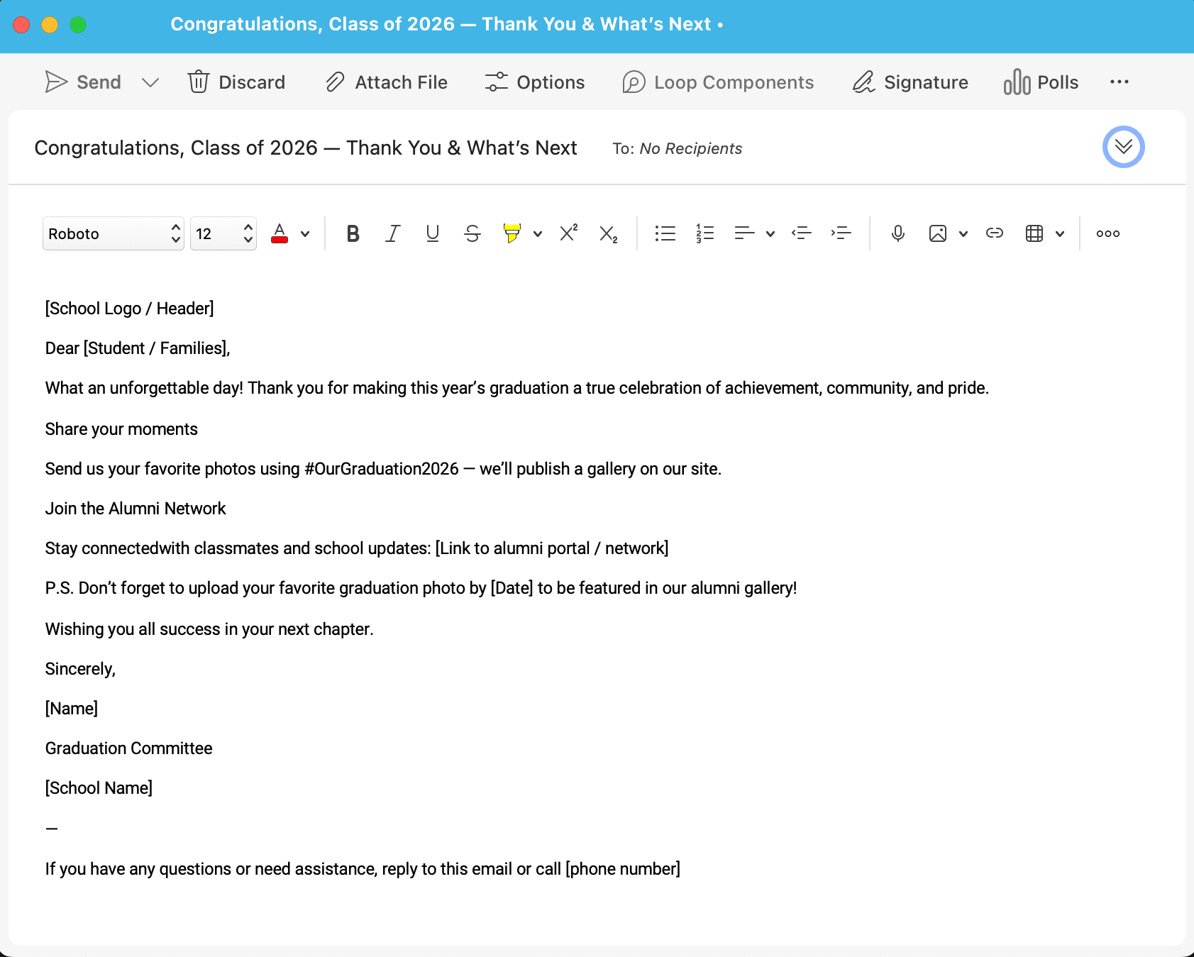 Phase 6 email example