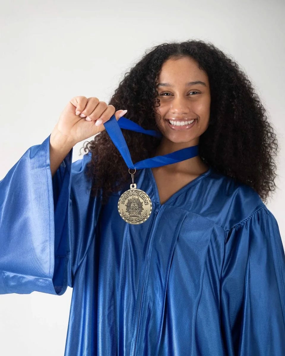 Child graduation medals and adult academic honor medallions