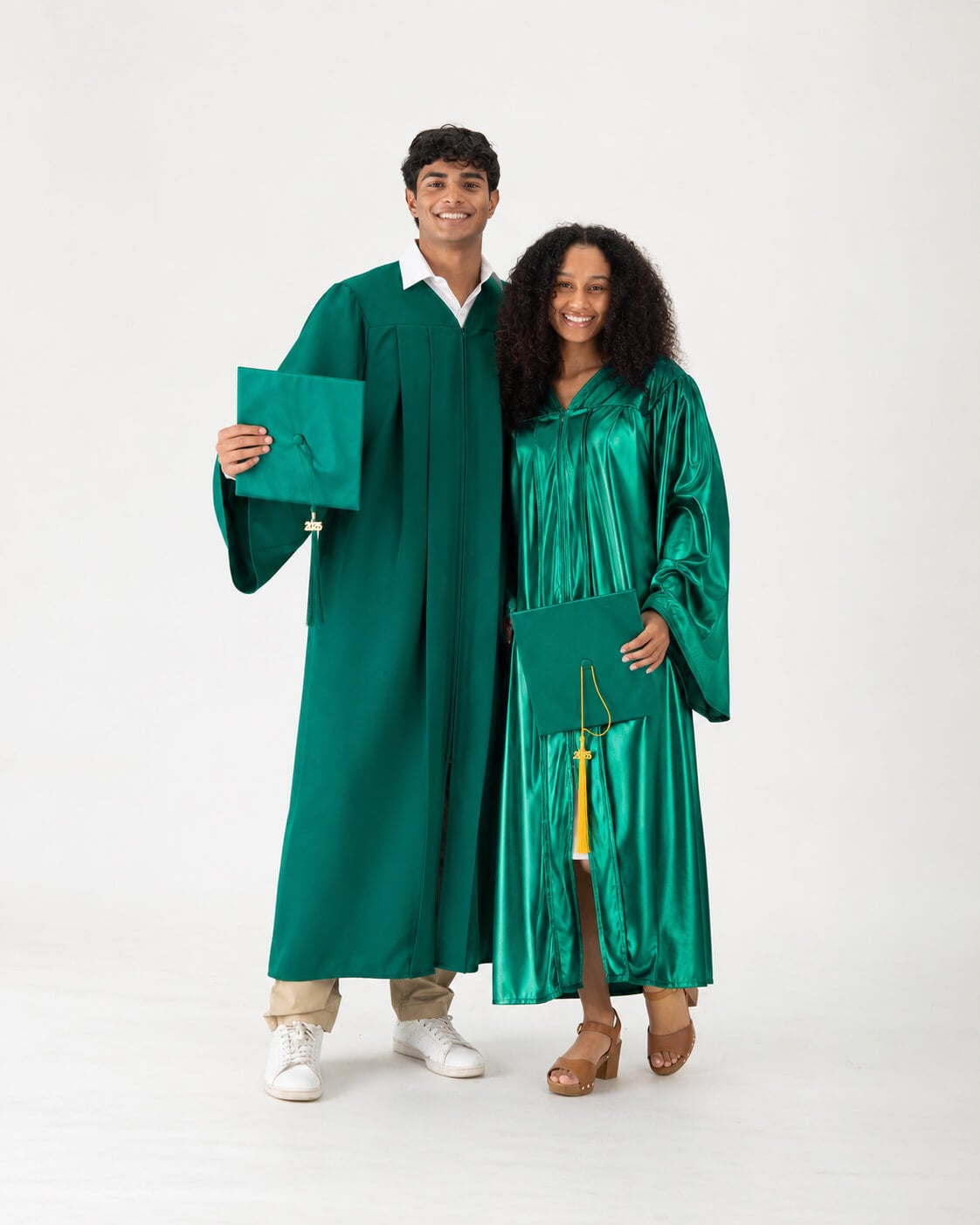 Graduates wearing coordinated GraduationSource caps and gowns