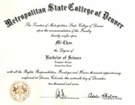 metropalitan state college of denver diploma