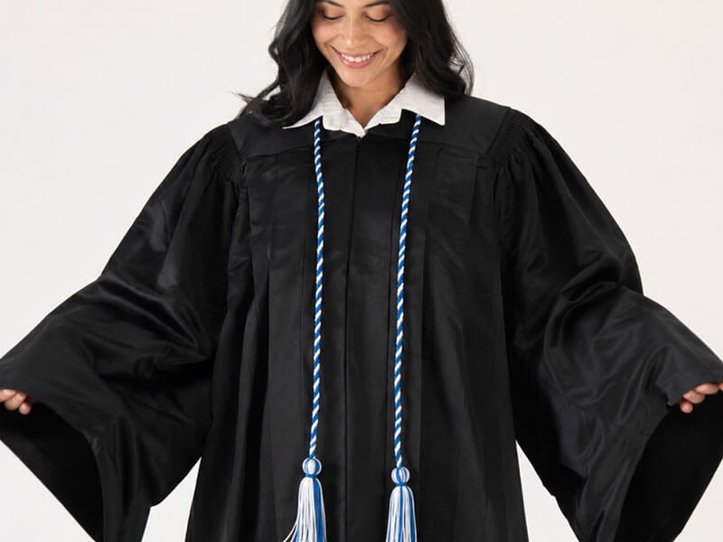 Intertwined two color graduation honor cord