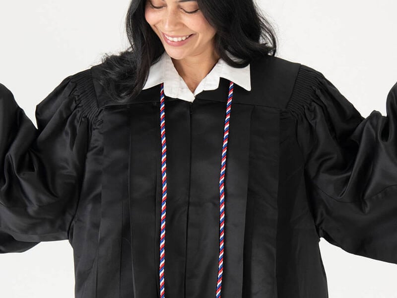 Red white and blue graduation honor cord