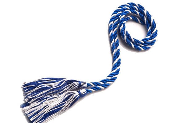 Intertwined two color graduation honor cord