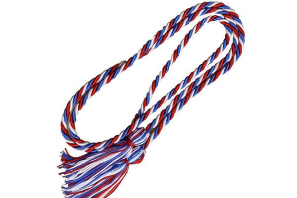 Red white and blue graduation honor cord