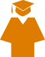 orange clip art of cap and gown