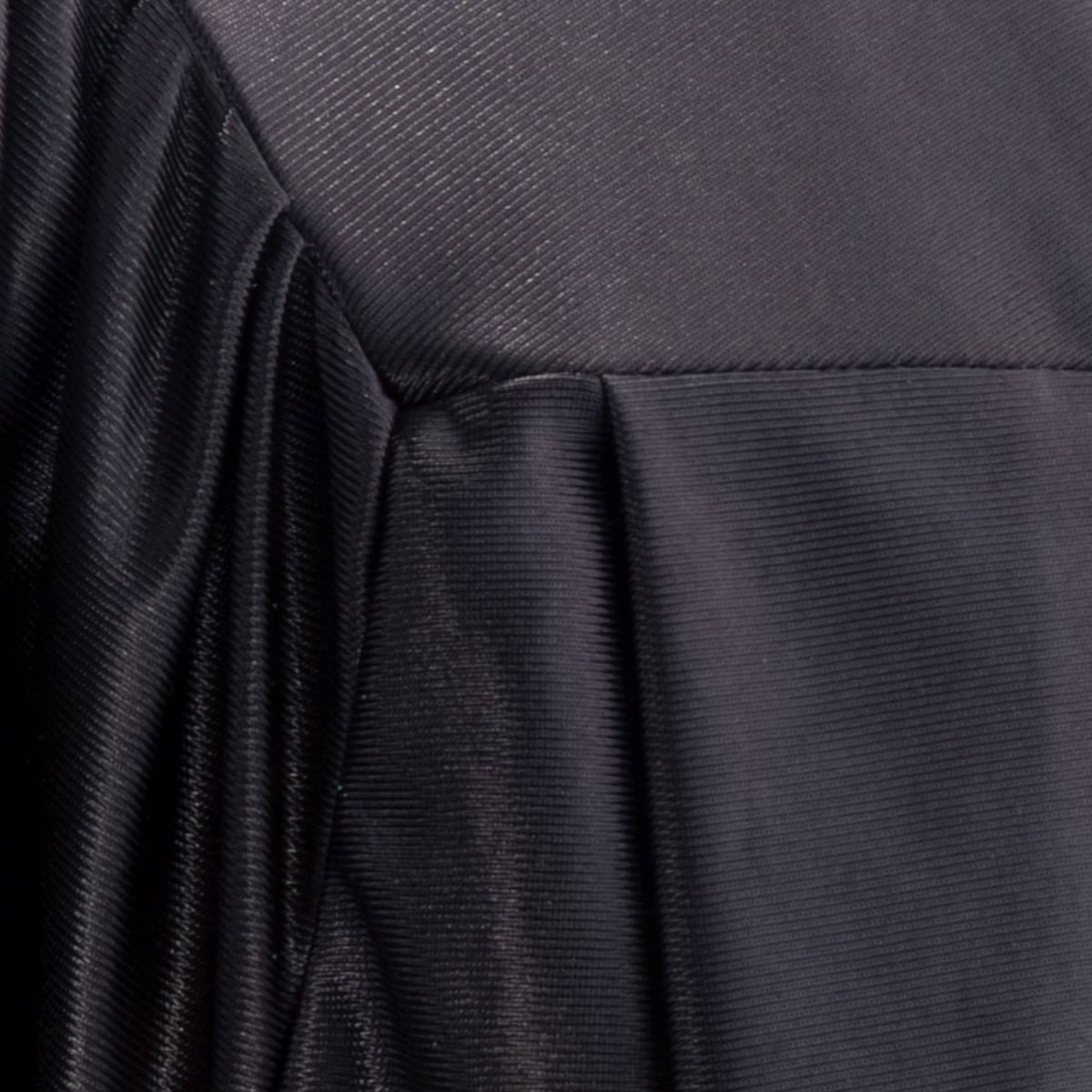 Black shiny graduation gown fabric swatch
