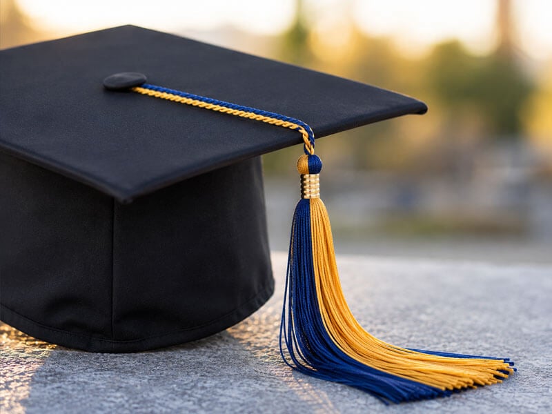 Two color graduation tassels