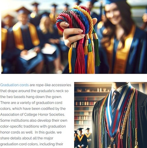 The meaning of graduation cord colors